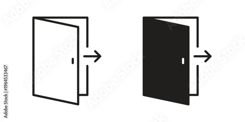 Sign out icons. Vector graphic. Editable vector stroke. EPS 10.