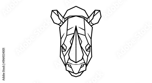 Geometric rhino head illustration