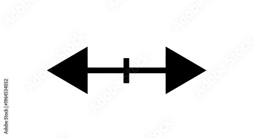 Black doubleheaded arrow icon with a vertical line in the center