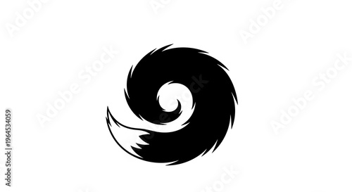 Stylized black fox tail icon