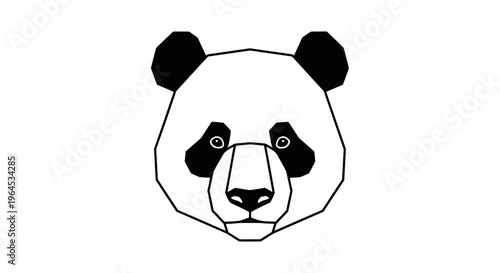Geometric panda head illustration