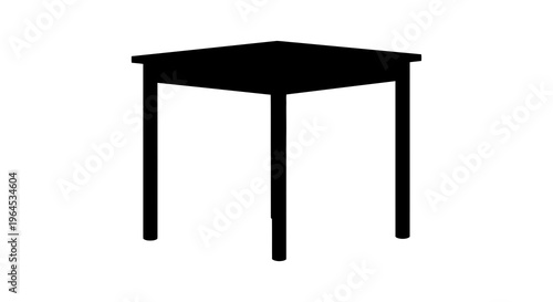 Minimalist black silhouette of a square table