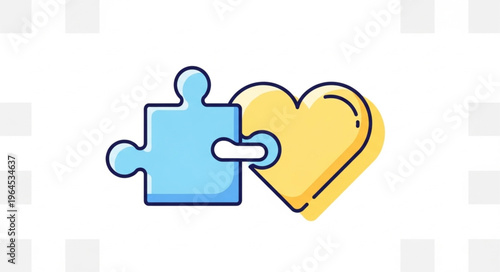 Puzzle Piece and Heart - A Symbol of Connection and Understanding.