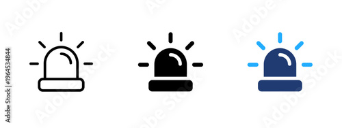 Emergency siren lamp icon. Alert and warning light symbol. Alarm, hazard and danger sign. Safety and protection concept representing flashing emergency siren and alert signal.