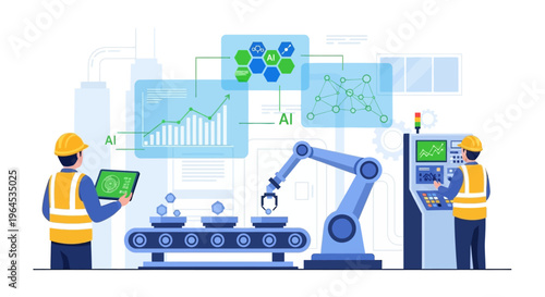 AI-Powered Smart Factory Automation with Robotic Arm & Human Control for Modern Industrial Manufacturing & Industry 4.0 Data Analysis