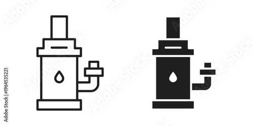 Sump pump icons. Vector graphic. Editable vector stroke. EPS 10.