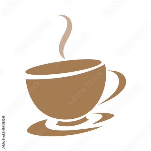 Abstract coffee or tea cup icon logo design element isolated vector