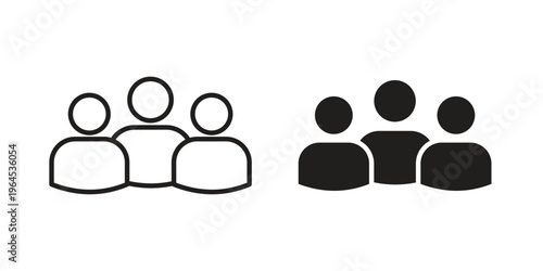 Team icons. Vector graphic. Editable vector stroke. EPS 10.