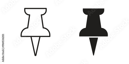 Thumbtack icons. Vector graphic. Editable vector stroke. EPS 10.