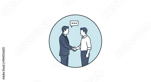 Businessmen shaking hands, symbolizing agreement and communication.