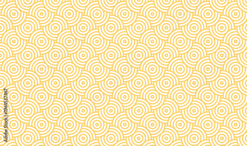 Bild auf Leinwand Yellow Concentric Circles Seamless Pattern, Retro Geometric Optical Illusion Bac