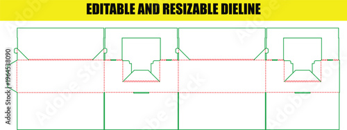Customizable Packaging Die Line Template for a Multi Compartment Product Tray