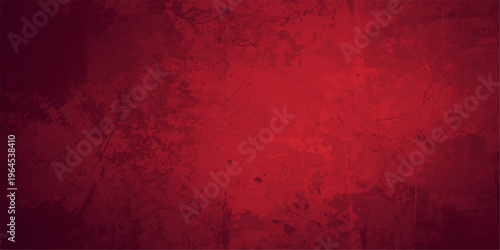 Dark red grunge textured background with rough scratched surface, distressed paint details and abstract pattern, enhanced by black vignette edges and vintage dirty wall retro backdrop style.