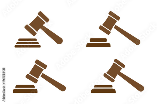 Brown Gavel Law Justice Auction Icons
