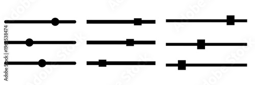 Set of sound volume icons. Decrease and increase the audio or sound volume.