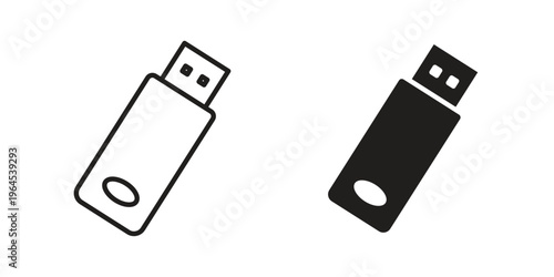 Usb icons. Vector graphic. Editable vector stroke. EPS 10.