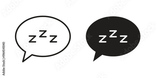 Zzz icons. Vector graphic. Editable vector stroke. EPS 10.