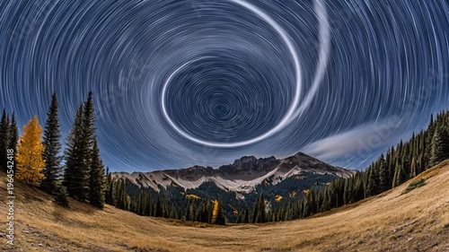 Total Solar Eclipse over Mountain Landscape.