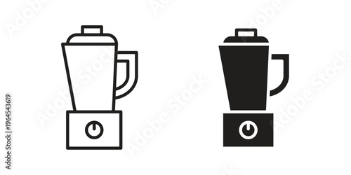 Blender icons line and solid version, outline and filled vector design set