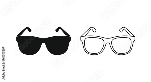 Sunglasses and eyeglasses illustration Vector