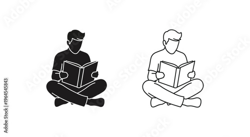 Reading silhouette icon Vector