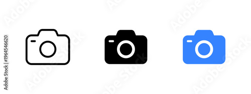 Photo camera icon. Photography and camera symbol. Photo, lens and digital concept. Vector, interface and media design representing camera, picture and snapshot.