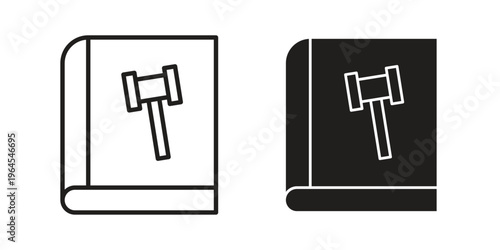 Code of conduct icons line and solid version, outline and filled vector design set