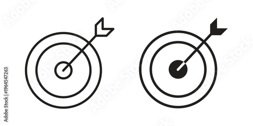 Aim icons for web and mobile UI design. Glyph vector with editable stroke