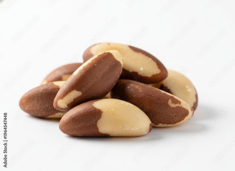 Obraz premium Brazil nuts close-up on white 