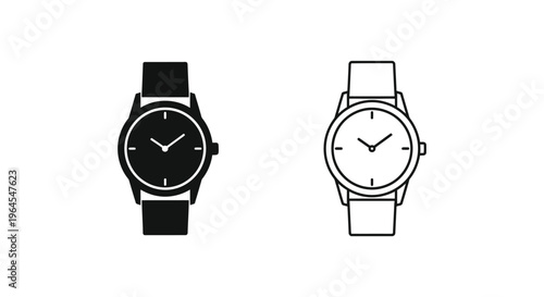 Watches time black white Vector
