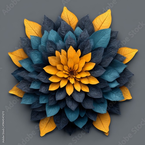 The sentence: ‘Elegant floral mandala decorative symmetrical art high resolution picture