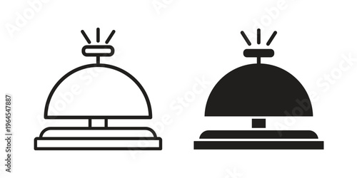 Bell concierge icons for web and mobile UI design. Glyph vector with editable stroke