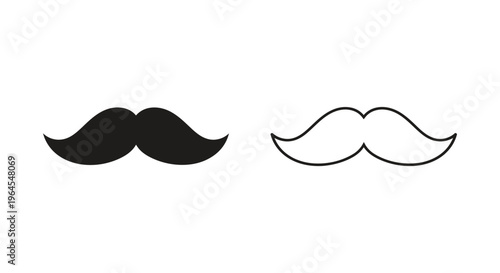 Black and white mustache pair Vector
