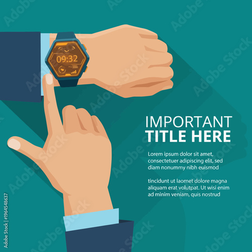 A sleek smartwatch is displayed on a wrist while a hand interacts with its touchscreen, showcasing advanced technology and user-friendly design for modern living.