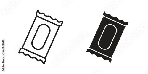 Candy-bar icons for web and mobile UI design. Glyph vector with editable stroke