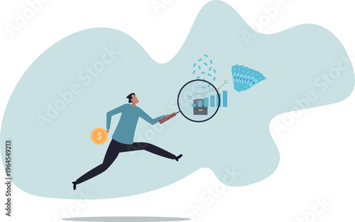 Financial market, investment earning or money management analysis, economic growth, stock exchange market report .human life and situation.