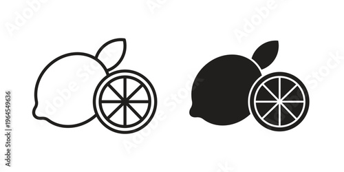 Citrus icons for web and mobile UI design. Glyph vector with editable stroke