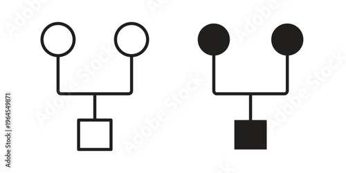 Code Fork icons for web and mobile UI design. Glyph vector with editable stroke