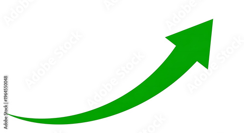 Free Download Single green arrow curving upwards on a white background, symbolizing growth, progress, and positive direction, abstract concept - GFXLoad