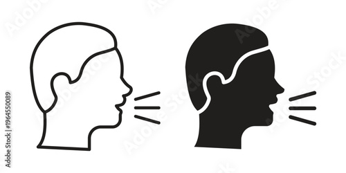 Cough icons for web and mobile UI design. Glyph vector with editable stroke