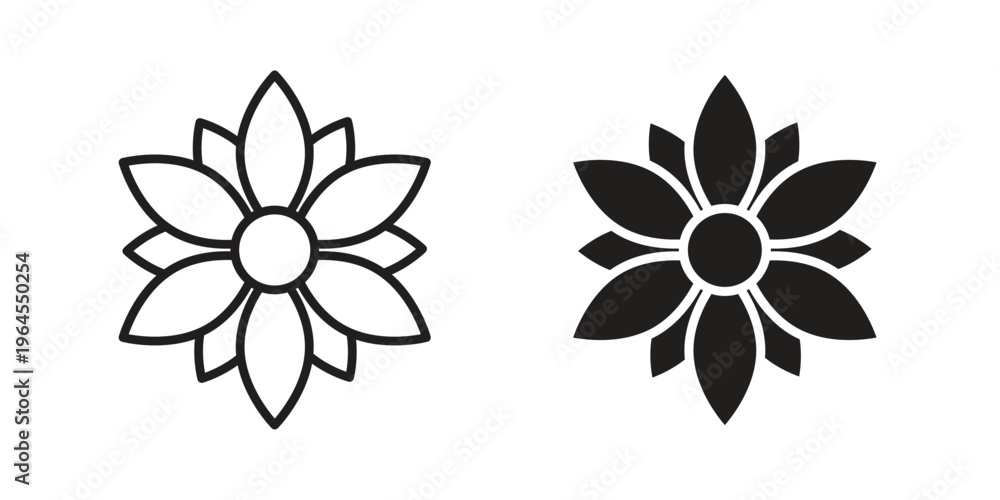 Fototapeta premium Daffodil Flower icons for web and mobile UI design. Glyph vector with editable stroke