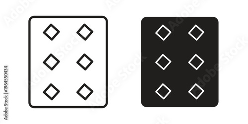 Dice six icons for web and mobile UI design. Glyph vector with editable stroke