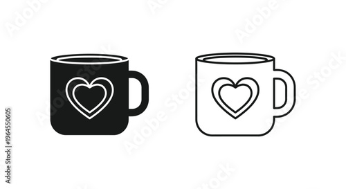 Heart coffee mug love Vector