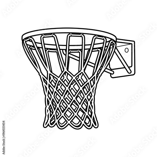 Black and white basketball net illustration 