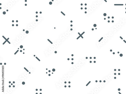 Seamless pattern of gray abstract geometric shapes on white