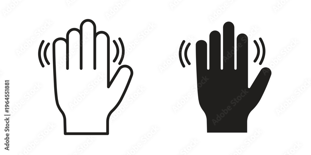 Obraz premium Hello icons for web and mobile UI design. Glyph vector with editable stroke
