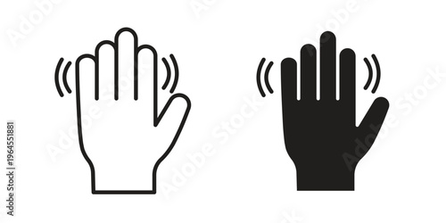 Hello icons for web and mobile UI design. Glyph vector with editable stroke