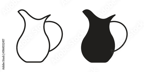 Jug icons for web and mobile UI design. Glyph vector with editable stroke