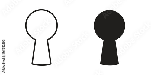 Keyhole icons for web and mobile UI design. Glyph vector with editable stroke