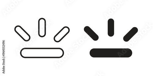 Keyboard brightness icons for web and mobile UI design. Glyph vector with editable stroke